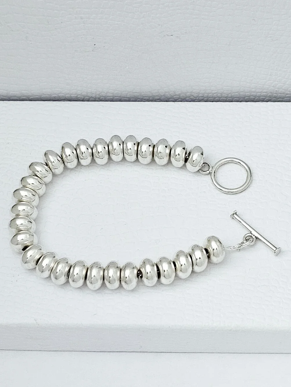 Silpada Extremely Rare🦄Sterling Silver Oval Bead Toggle Bracelet DDB626/B0626